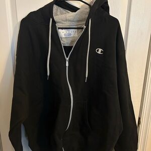 Champion Black and Gray Zip Up Hoodie